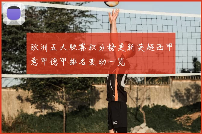 欧洲五大联赛积分榜更新英超西甲意甲德甲排名变动一览